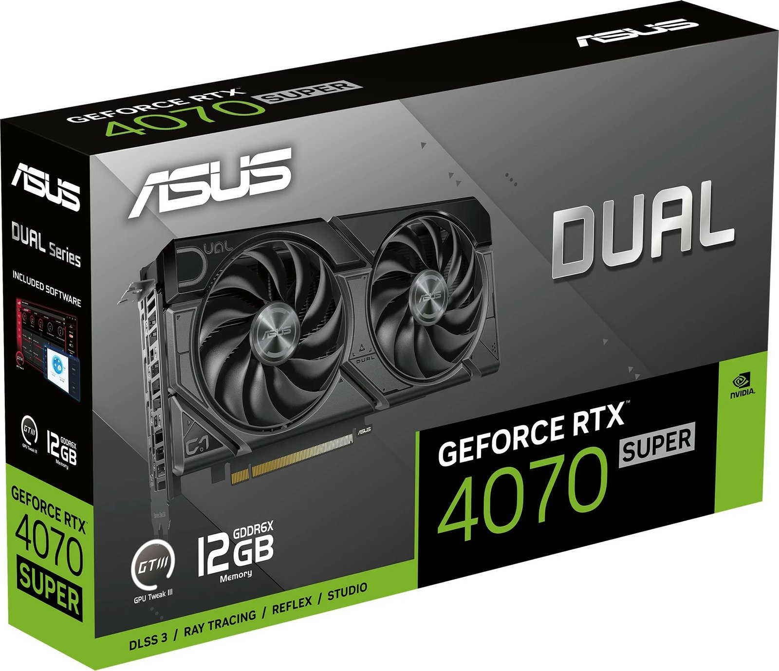 Kartelë grafike ASUS Dual GeForce RTX 4070 SUPER EVO, 12 GB, GDDR6X, PCI Express 4.0