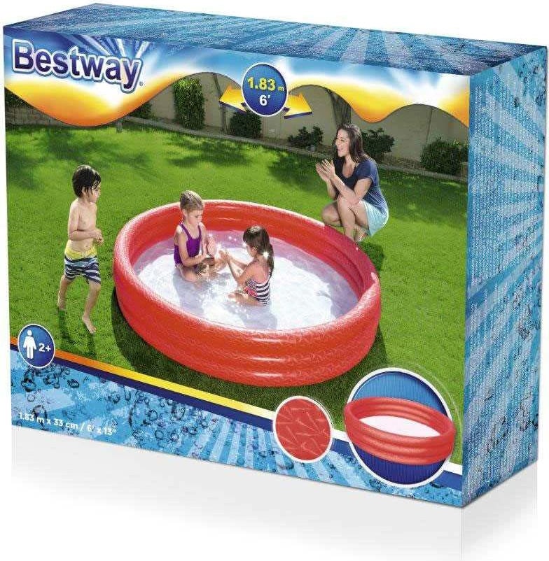 Pishinë e fryrë për fëmijë, Bestway, 183x33 cm, 480 L, PVC, e kuqe