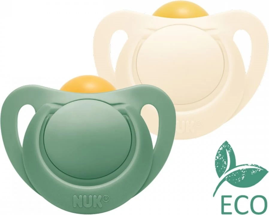 Qetësuese bebe NUK For Nature latex 6-18 muaj, 2 copë, jeshile