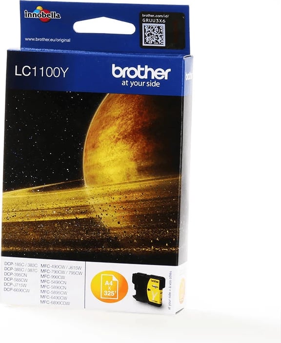 Kartush bojë, Brother, LC1100Y, 5.5 ml, deri 325 faqe, standard, e verdhë