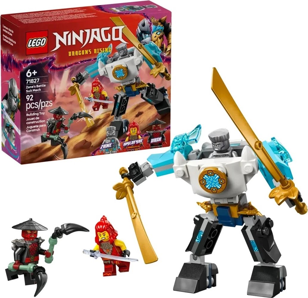 Set LEGO NINJAGO Zane's Battle Suit Mech 71827, 92 pjesë, me 2 minifigura