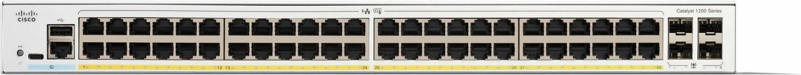 Switch Cisco Catalyst 1200, 48 porta GE PoE, i bardhë