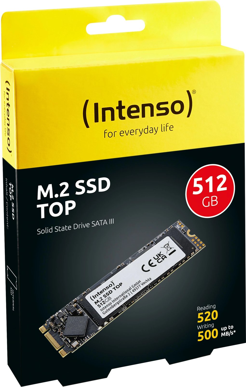 SSD M.2 Intenso Top 512GB, SATA III, 520MB/s, gjelbër