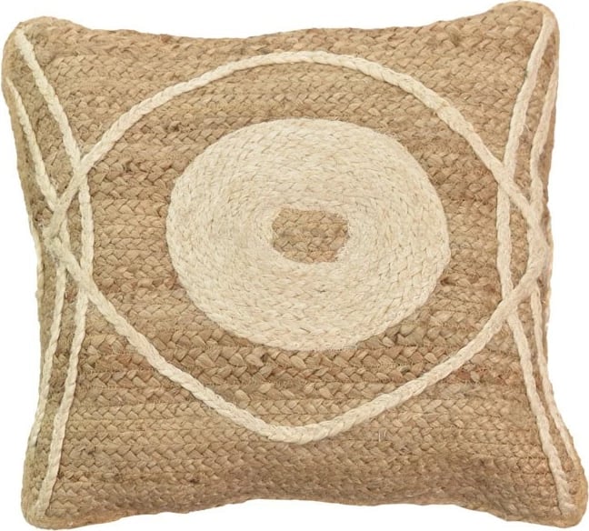Jastëk Foliens Inart natyral-ekru 100% jute 45x45x2.5cm