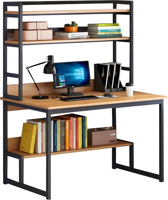 Tavolinë kompjuteri Damp MDF, kafe/ zezë, 100x60x154cm