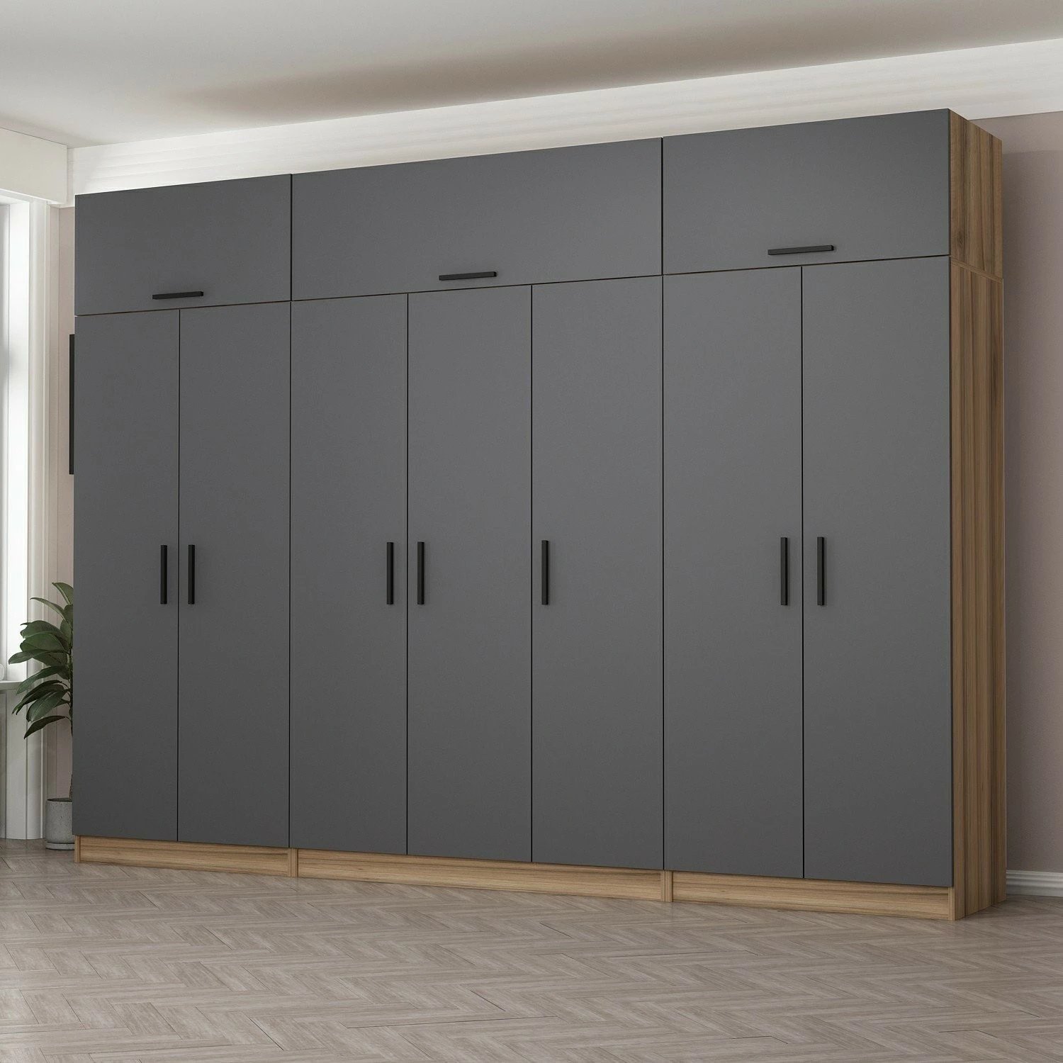 Dollap garderobe Skye Decor, anthracite & dore, Minar Kale - 7722