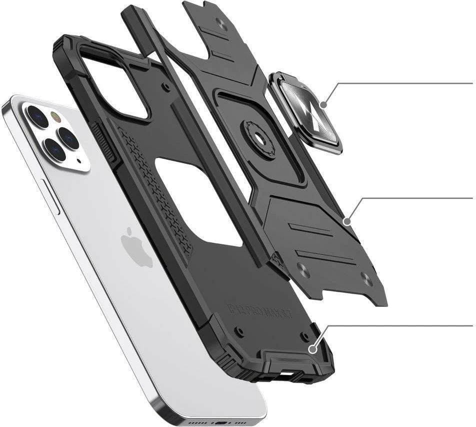 Mbështjellës Wozinsky Ring Armor për iPhone 13 Pro, me mbajtëse gishti dhe qëndrim, kaltër