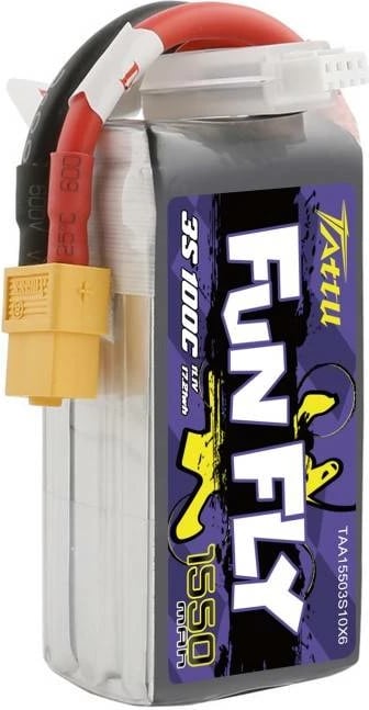 Bateri Tattu Funfly 1550mAh 11.1V 100C 3S1P për dronë
