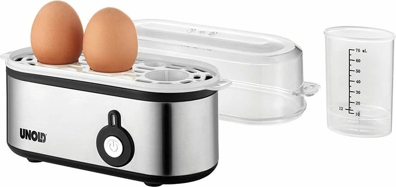 Zierës vezësh UNOLD 38610, 3 vezë, çelik inox/plastik, alarm, i zi