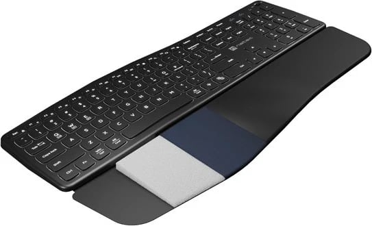 Tastierë Natec Porifera, pa tela, Qwerty, numërike, 12 çelësa multimedialë, e zezë, ndriçim i bardhë