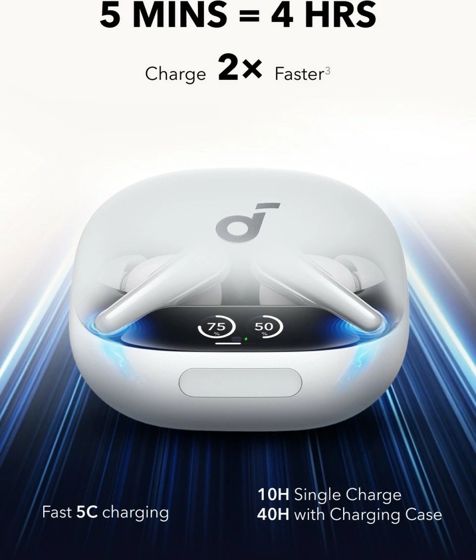 Kufje wireless Anker Soundcore Liberty 4 PRO, Bluetooth, ANC, të bardha