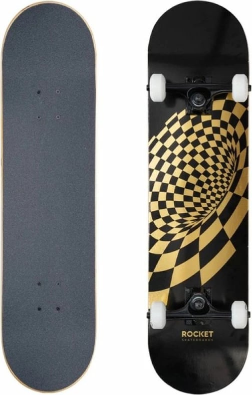Skateboard Rocket, i zi dhe i artë