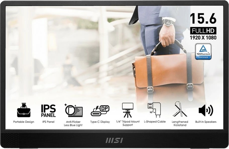 Monitor MSI PRO MP161 E2U, 15.6", FHD, IPS, Gri