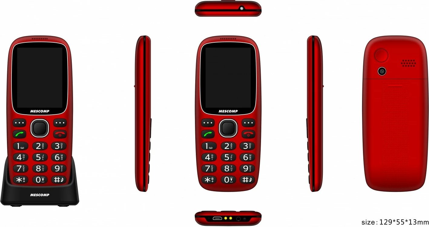 Celular Mescomp MT-166 Edgar Elegant 4G, i kuq