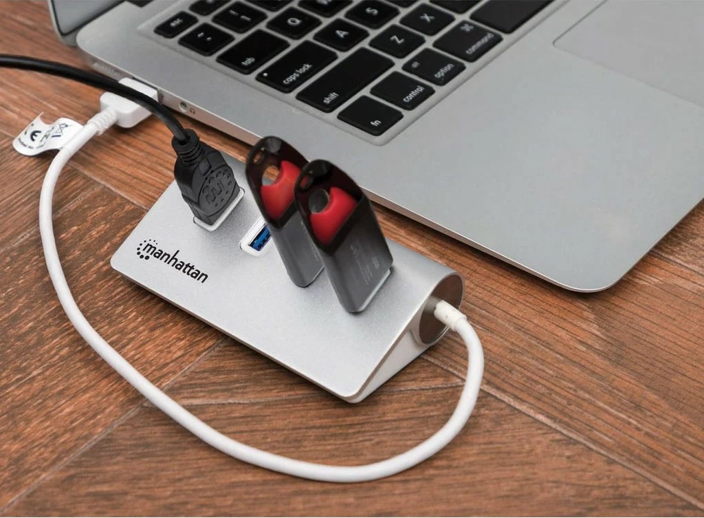 USB hub MANHATTAN 4xUSB 3.0 alumini