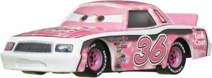 makinë lodër metalike, Mattel, Disney Pixar Cars Eugene Carbureski Tank Coat #36, shkallë 1:55, MPN DXV29/JDL72, rozë