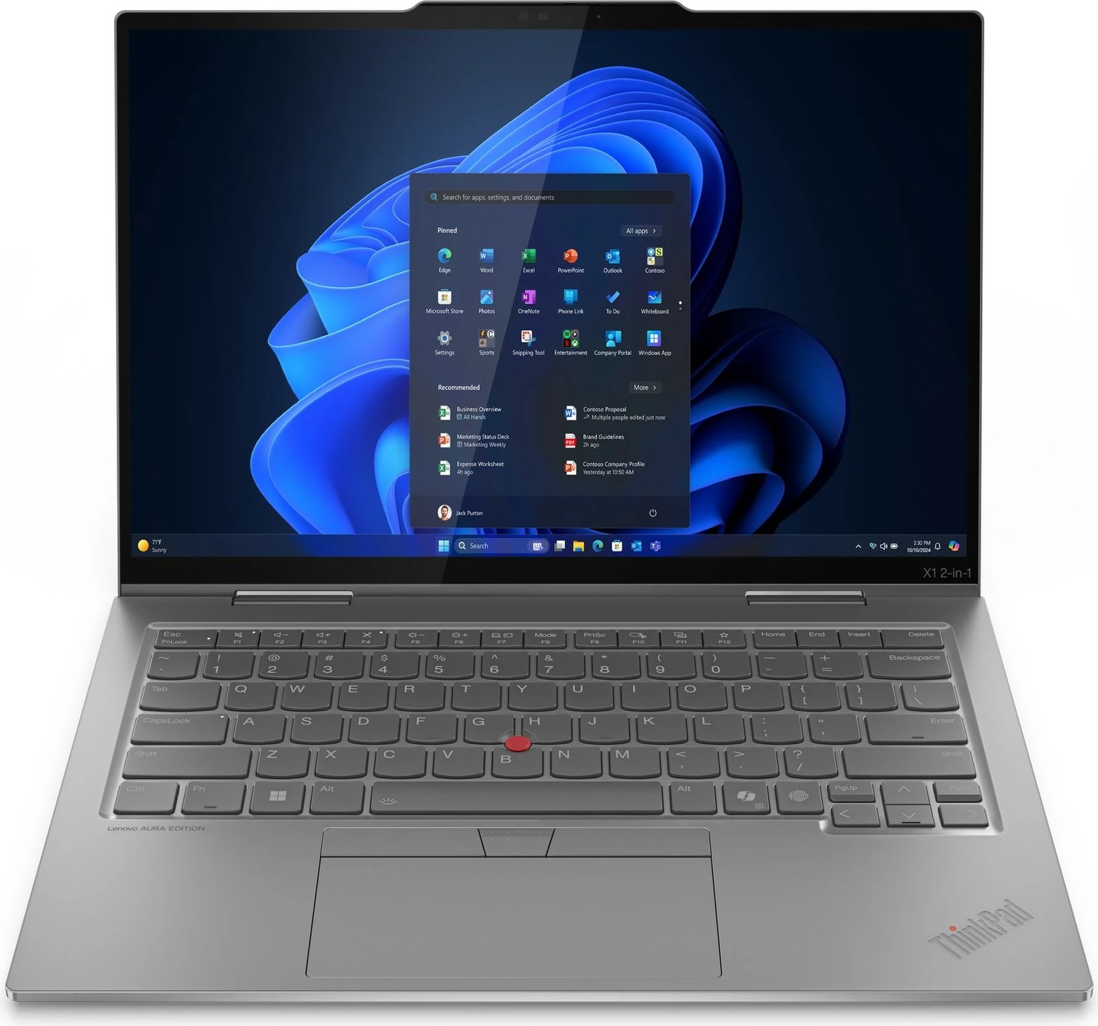 Kompjuter Lenovo X1 2in1 G10, Ultra7 258V, 32GB RAM, 1TB SSD, 14" 2.8K, 5G, Gri