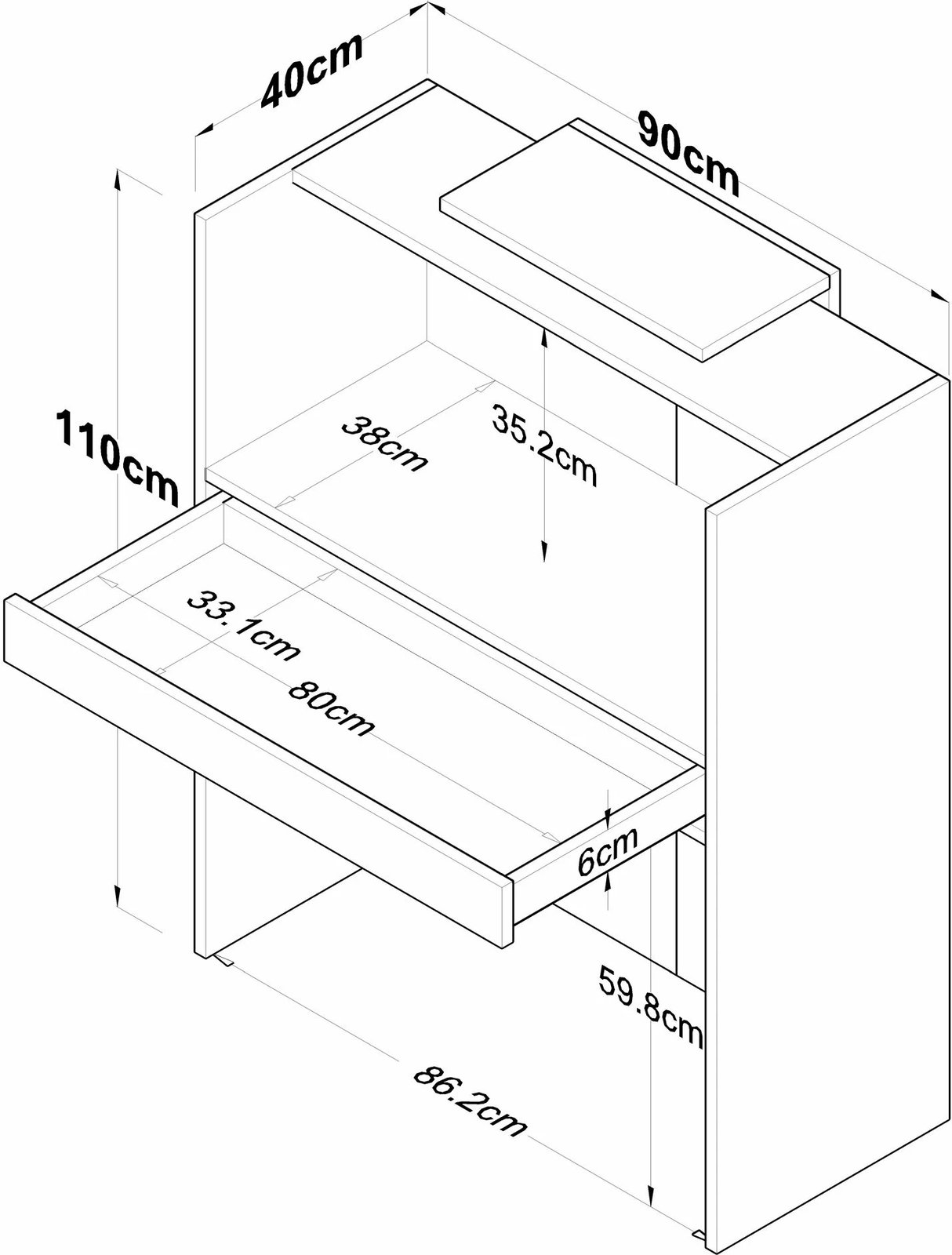 Tavolinë pritjeje Hanah Home, MA101 - 3859, ngjyrë arrë dhe antracit