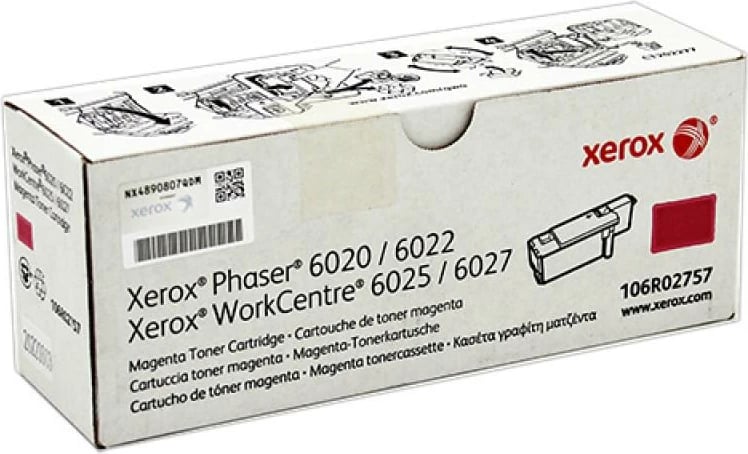 Toner, Xerox 106R02757 kapacitet standard 1000 faqe për Phaser 6020/6022 dhe WorkCentre 6025/6027 magenta