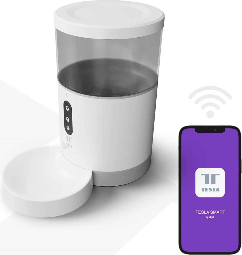 Pajisje ushqyese automatike për kafshë shtëpiake TESLA TSL-PC-BL4, Wi-Fi, e bardhë