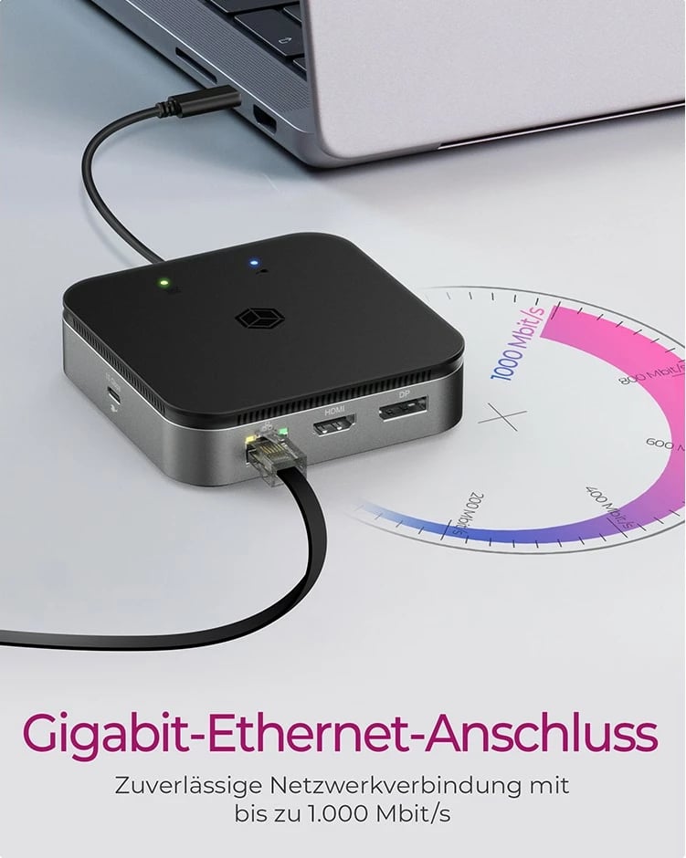 Docking station ICY BOX IB-DK8801-TB, USB4, 7 porte, 60W, anthracite