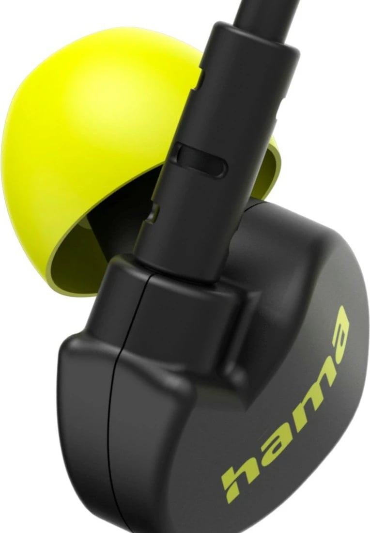 Kufje wireless Hama Freedom Athletics II me mikrofon, Bluetooth 5.3, të zeza/verdha