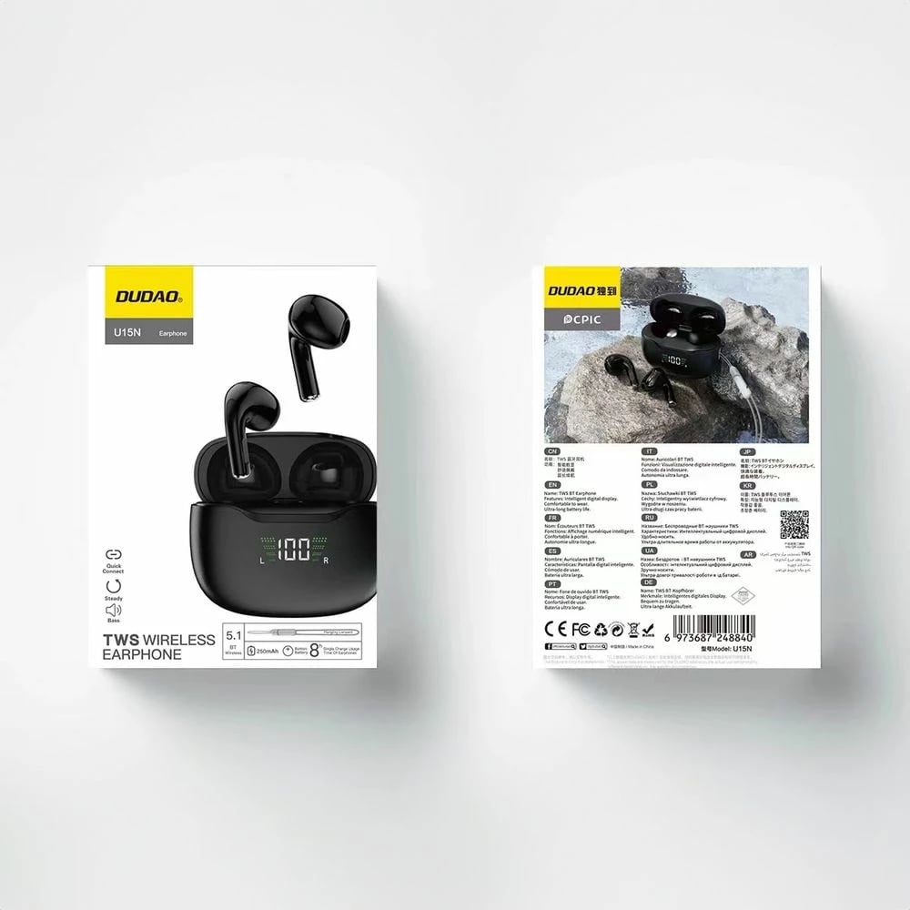 Kufje Dudao U15N TWS wireless, të zeza