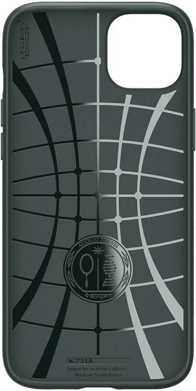 Mbështjellës Spigen Liquid Air për iPhone 15 Plus, Gjelbër e errët