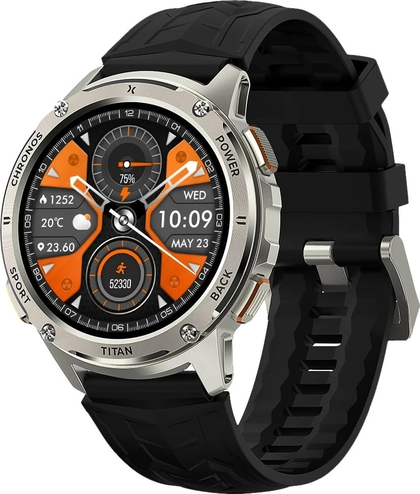 Smartwatch Maxcom FW110 Titan Chronos, Silver, 1.43'' AMOLED, 450 mAh