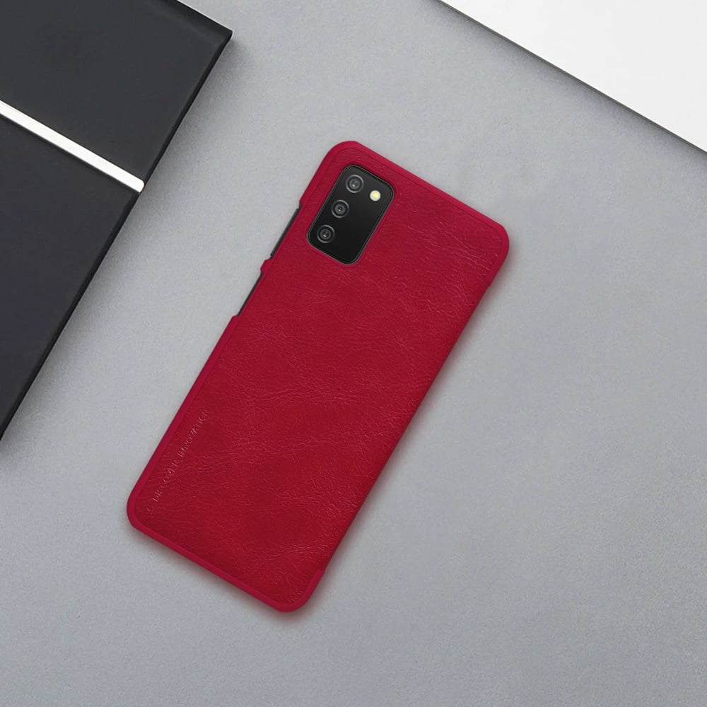 Mbështjellës Nillkin Qin për Samsung Galaxy A03s, lëkurë, i kuq