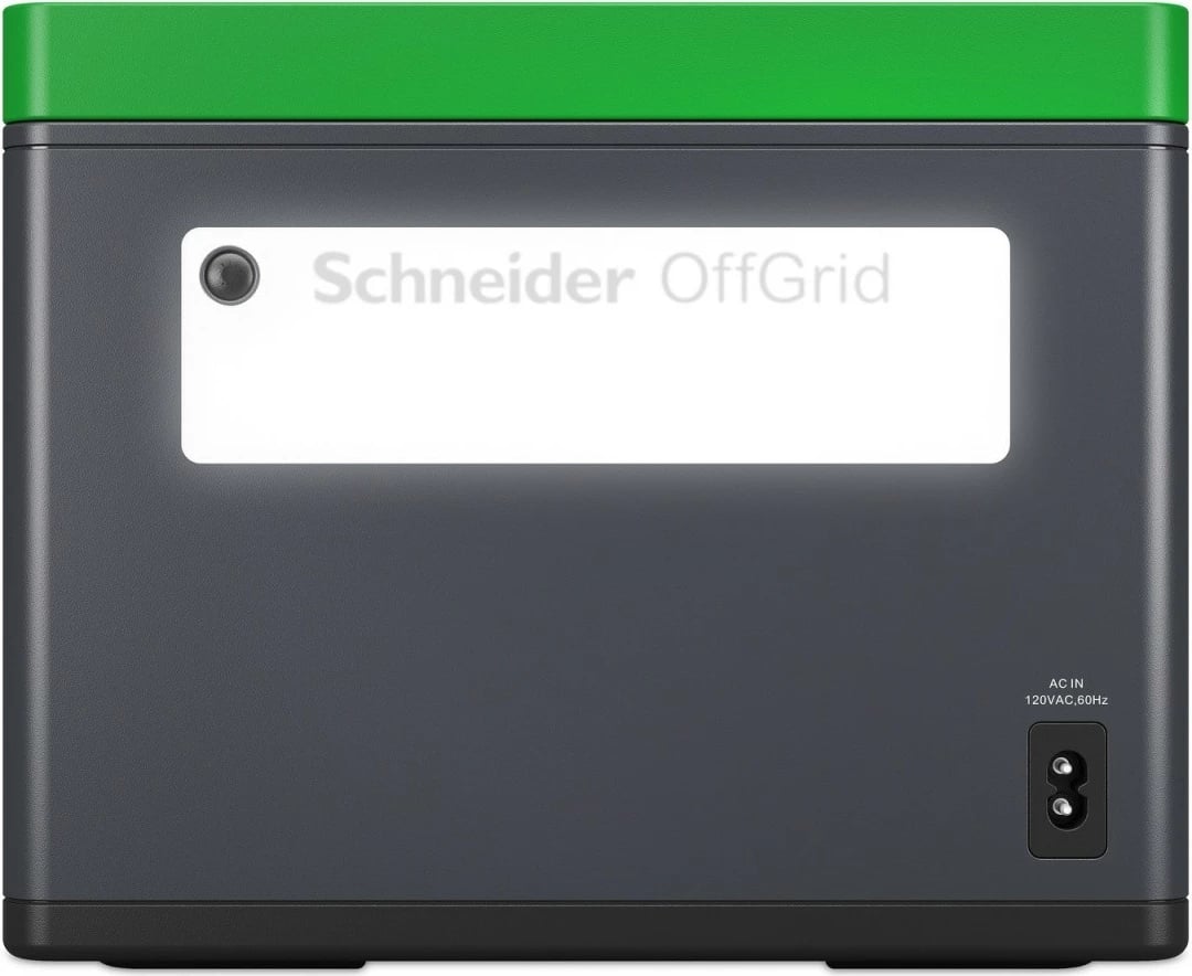 Stacion portativ energjie Schneider OffGrid PPS730-GR, 738 Wh, 2 Schuko, Litium-jon, Zi/Gjelbër
