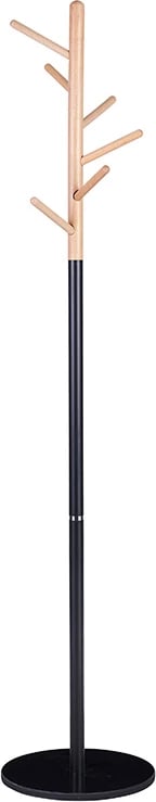 Stendë për pallto Marianna metalike, ngjyrë e zezë-natyrale, D37x169cm