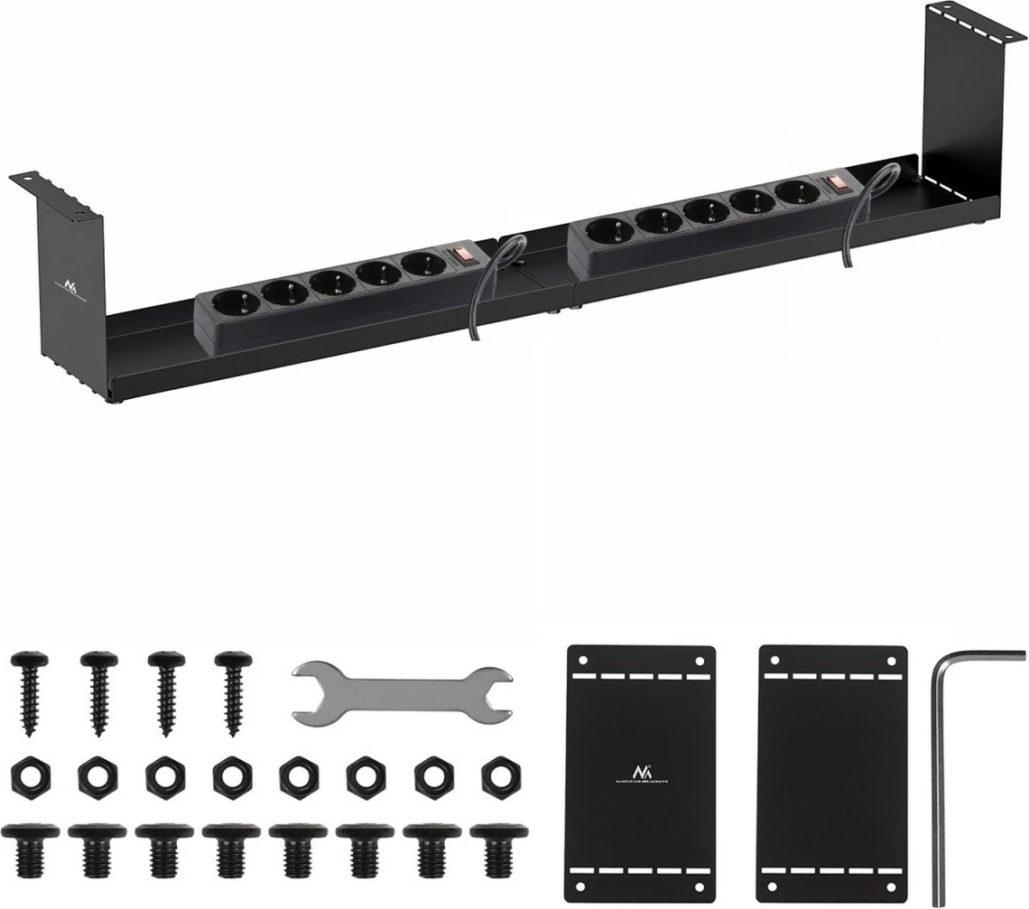 Organizues kabllosh Maclean MC-107 B, kompakt, nën tavolinë, i zi