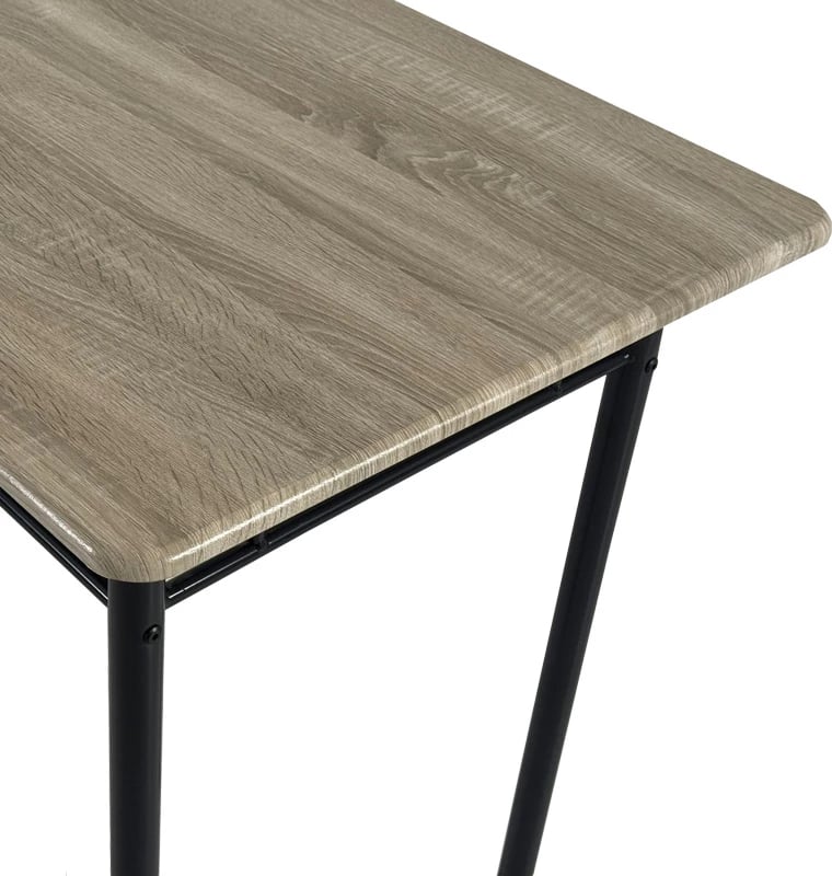 Tavolinë me karrige Roza II, set 5 copë, MDF, këmbë metalike, ngjyrë gri, 110x60x74cm