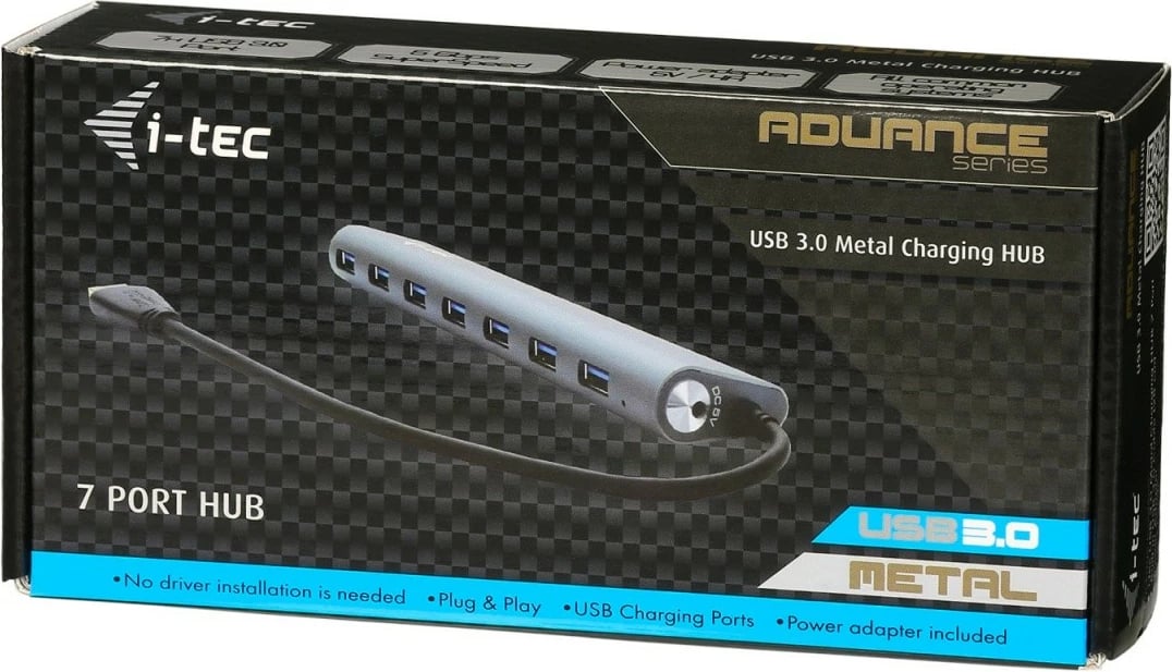 USB HUB metalik i-tec U3HUB778, 7 porta USB 3.0, i zi
