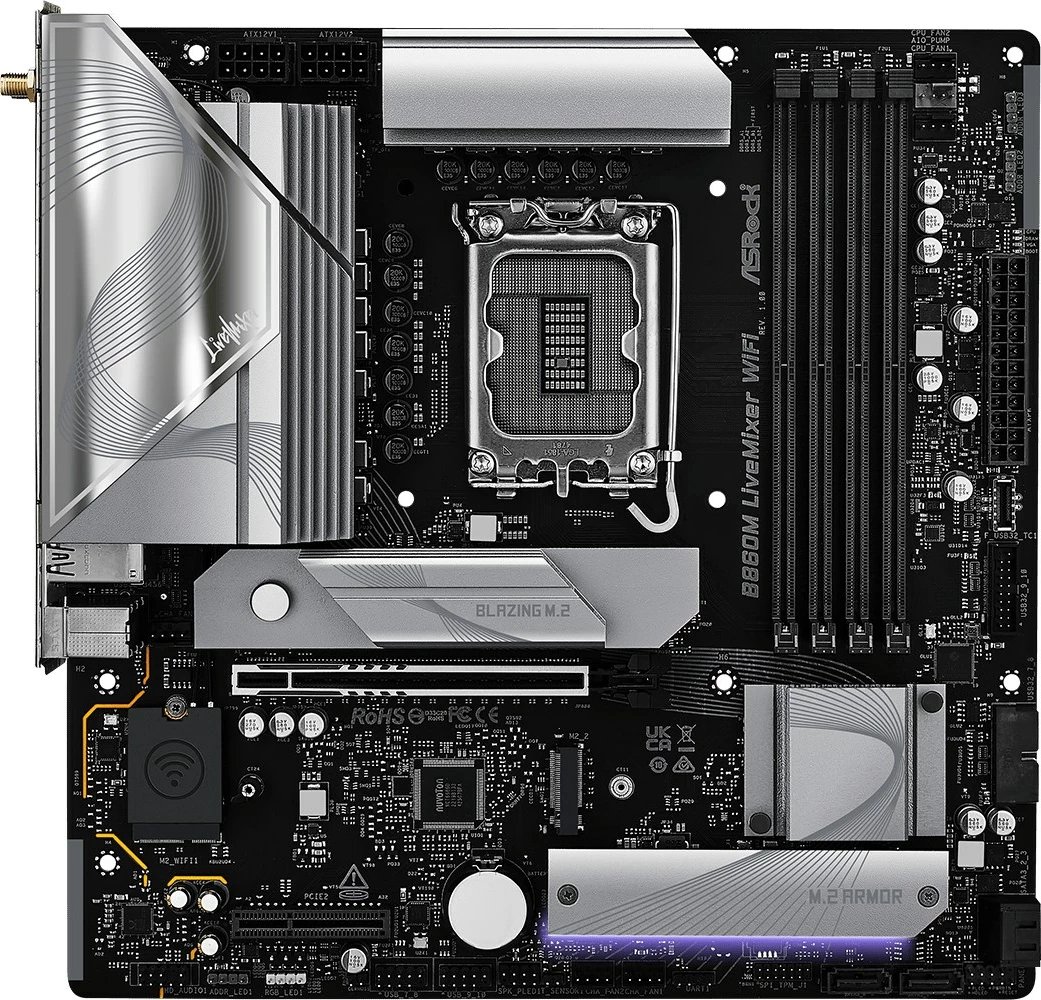 Pllakë amë Asrock B860M LiveMixer WiFi, Intel B860, micro ATX