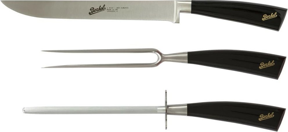 Set thikash Berkel Elegance 22cm, 3 copë, çelik inox, dorezë e zezë