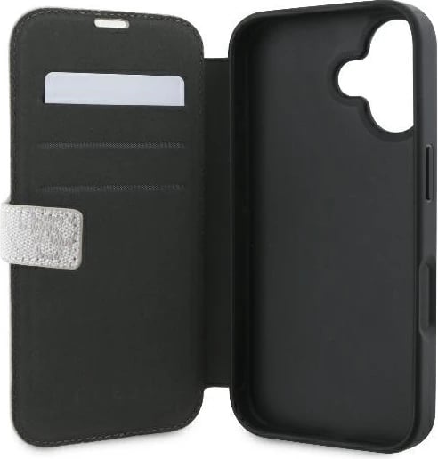 Mbështjellës Guess 4G Metal Logo për iPhone 16 Plus, Rozë