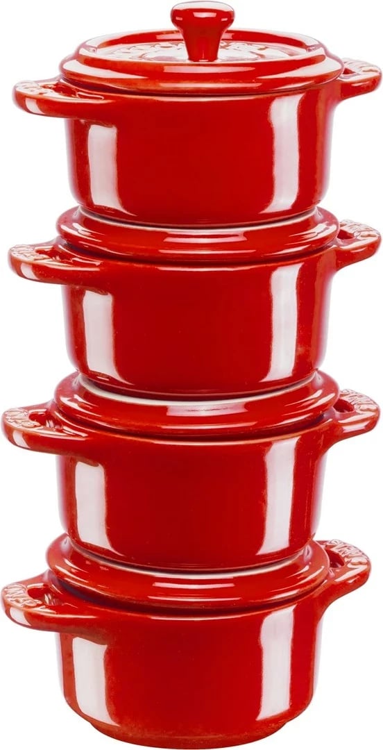 Cocotte ZWILLING Mini, 4 copë, 200 ml, Qeramike, Kuqe