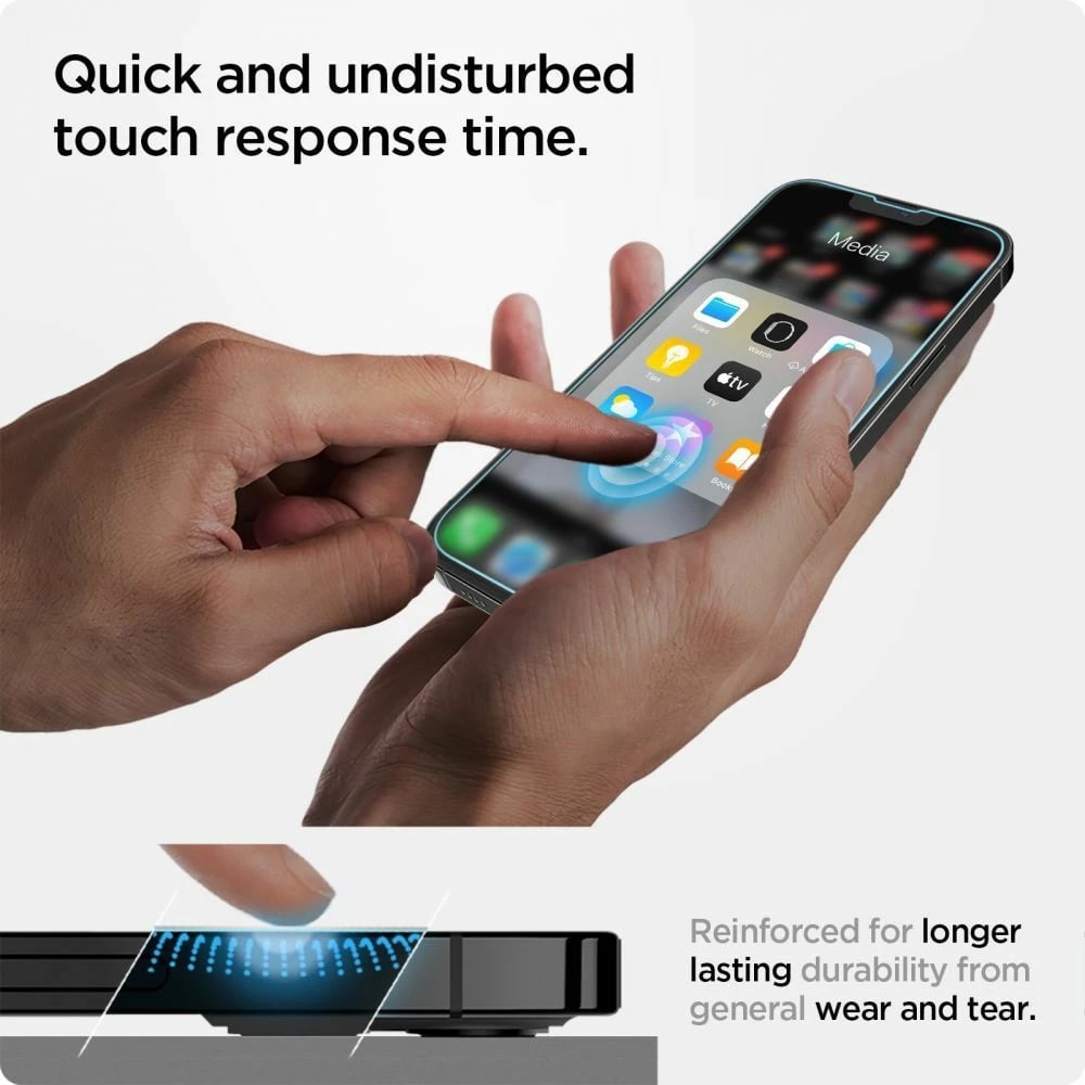 Xham mbrojtës Spigen Glas.tR EZ Fit për iPhone 13, 13 Pro, 14, 16e