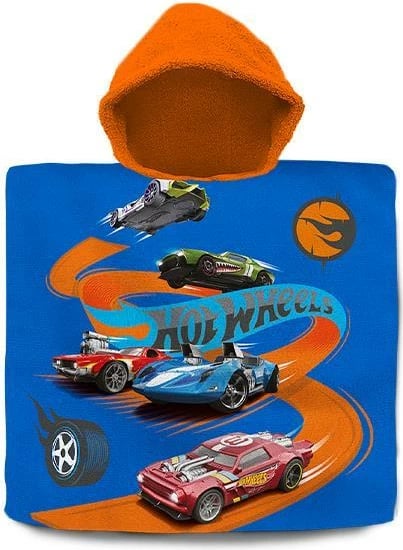 Peshqir plazhi për fëmijë NEXT Hot Wheels me kapuç, 60x60cm