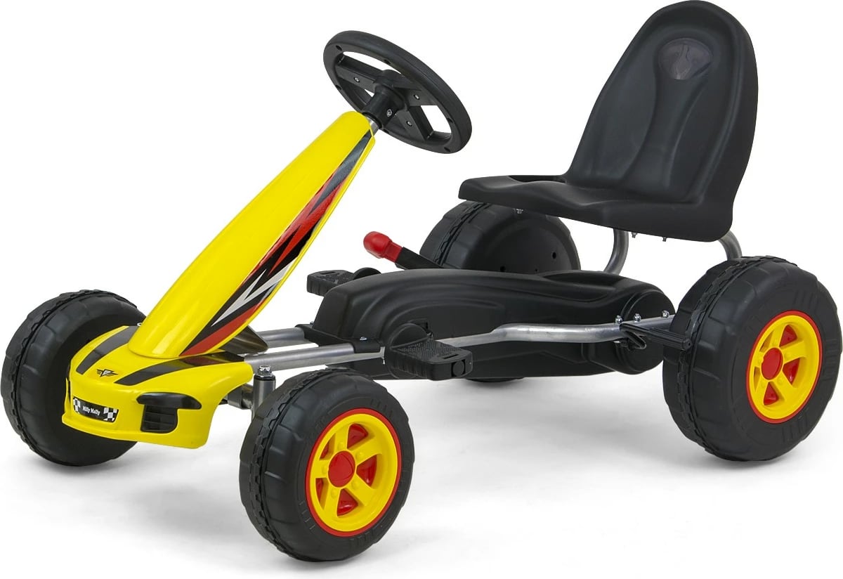 Gokart me pedale Milly Mally Viper, për fëmijë, e verdhë