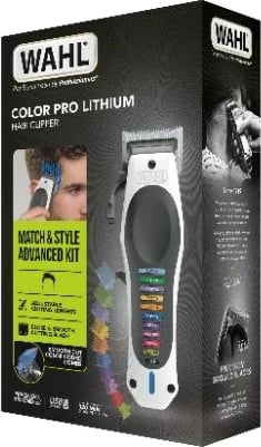 Makinë rroje flokësh Wahl 3028048, me bateri Lithium-Ion, set me shumë krehra, Bardhë/Zi