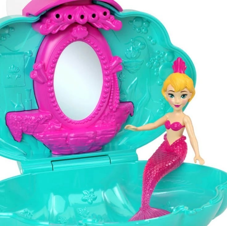 Set lodër Disney Princess The Little Mermaid në guaskë, Mattel JBL34, me kukull sirenë, për vajza