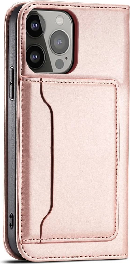 Mbështjellës magnetik Hurtel për Samsung Galaxy S23 Ultra, me portofol dhe mbajtëse, Rozë