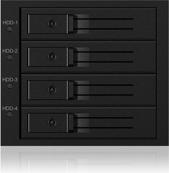 Kasë ICY BOX IB-564SSK, 3x 5.25", 4x 2.5" SATA/SAS, alumini, e zezë