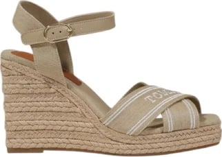 Këpucë zeppe për femra Tommy Hilfiger Jeans, bezhë