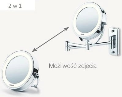 Pasqyrë kozmetike Beurer BS 59, me ndriçim LED, 5x zmadhim, krom Pasqyrë kozmetike Beurer BS 59, me ndriçim LED, 5x zmadhim, krom