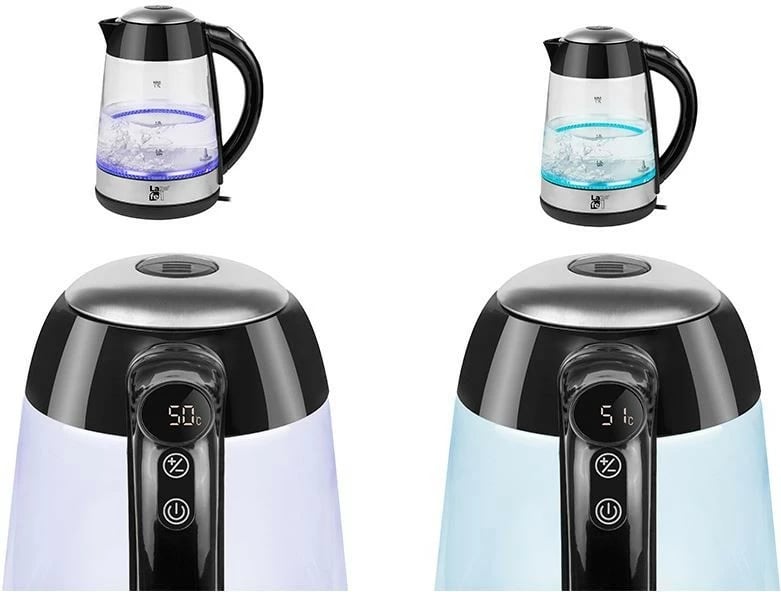 Ibrik elektrik Lafe CEG015, 1.7L, 2200W, xham, i zi/çelik