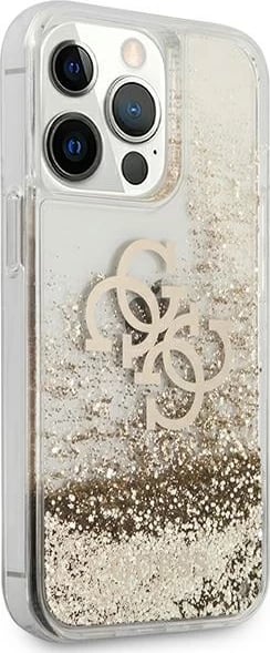 Mbështjellës Guess 4G Big Liquid Glitter për iPhone 13 Pro Max 6.7", ari
